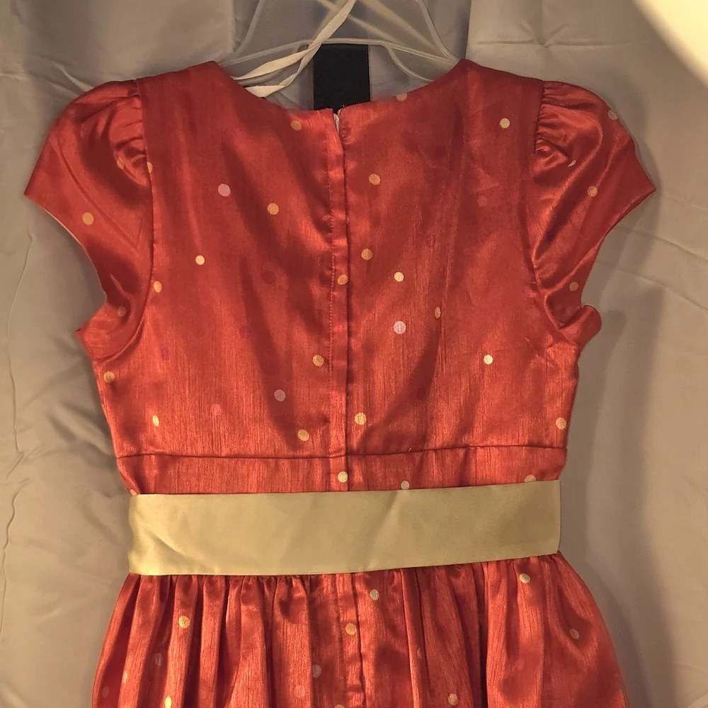 Charming Orange Polka Dot Kids Dress For‎ Easter